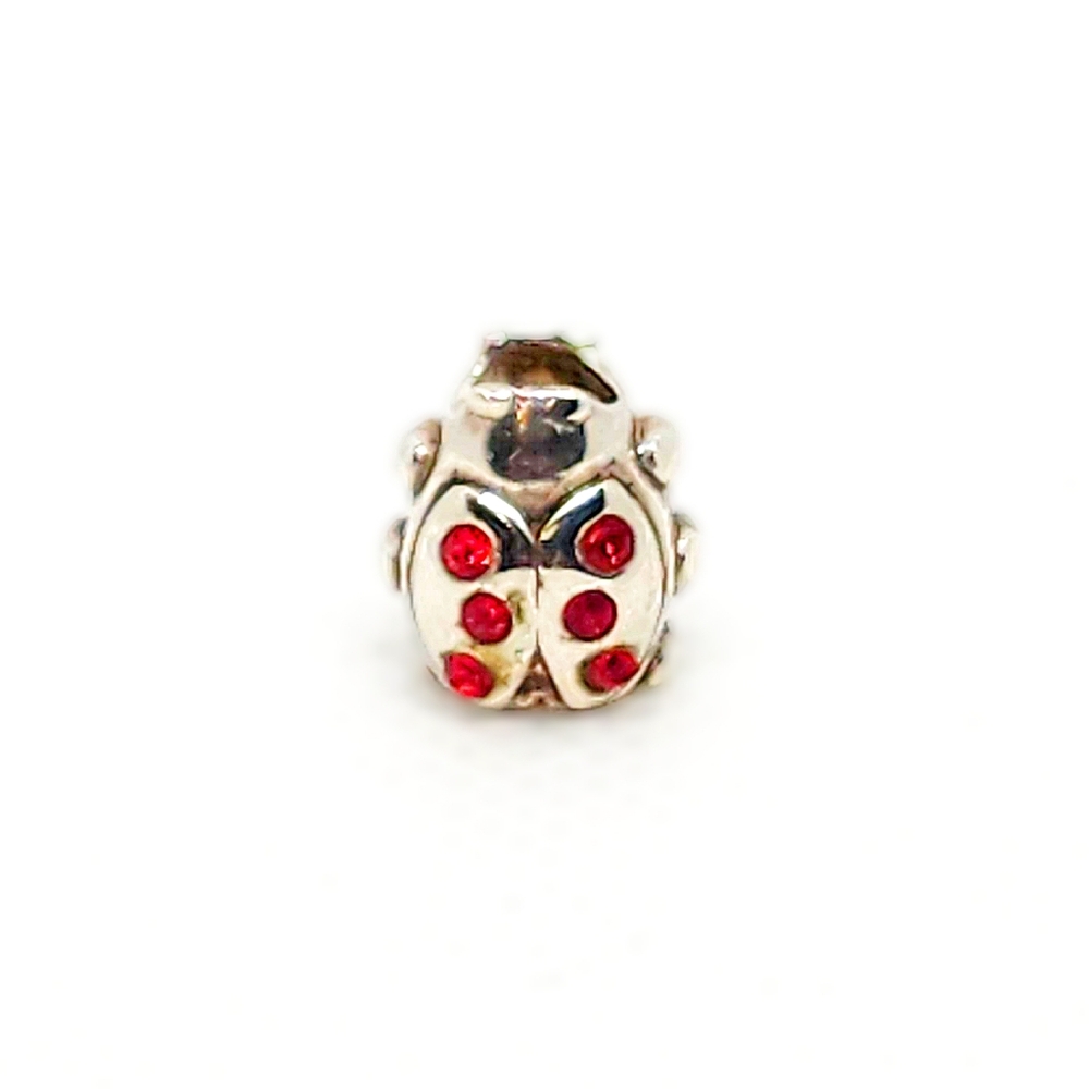 Pandora style Ladybug Rhinestone Bead